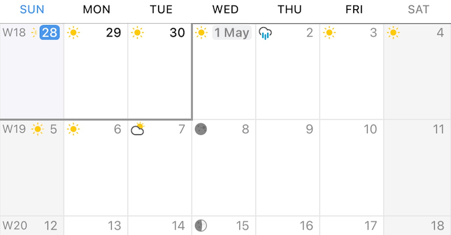 Weather & Moon Phases