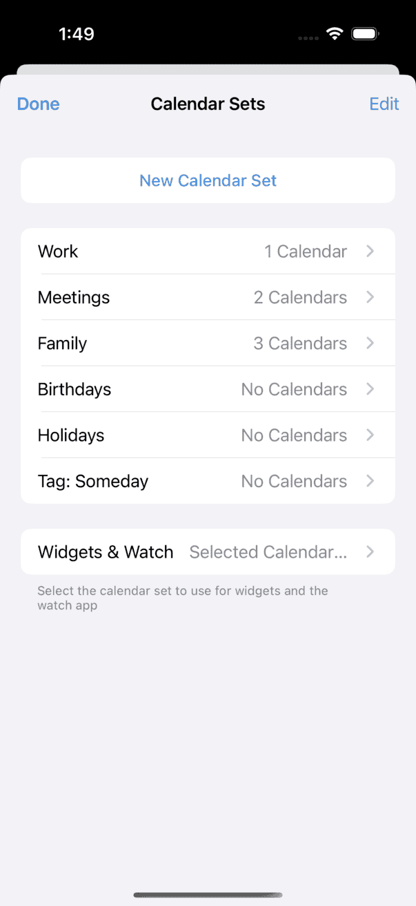 Calendar Set Manage