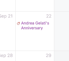 Anniversary on calendar