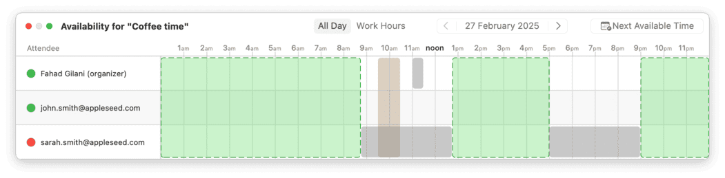 Check Availability of Attendees