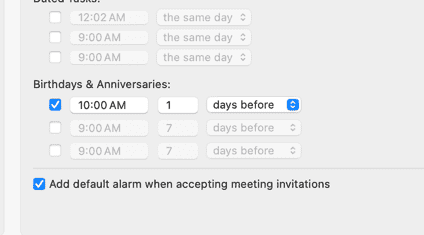 Birthday Alarm