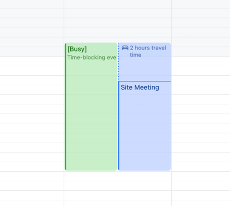Time Blocking Event with Travel Time Included
