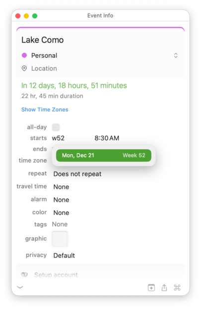 Typing w52 suggests the start of week 52