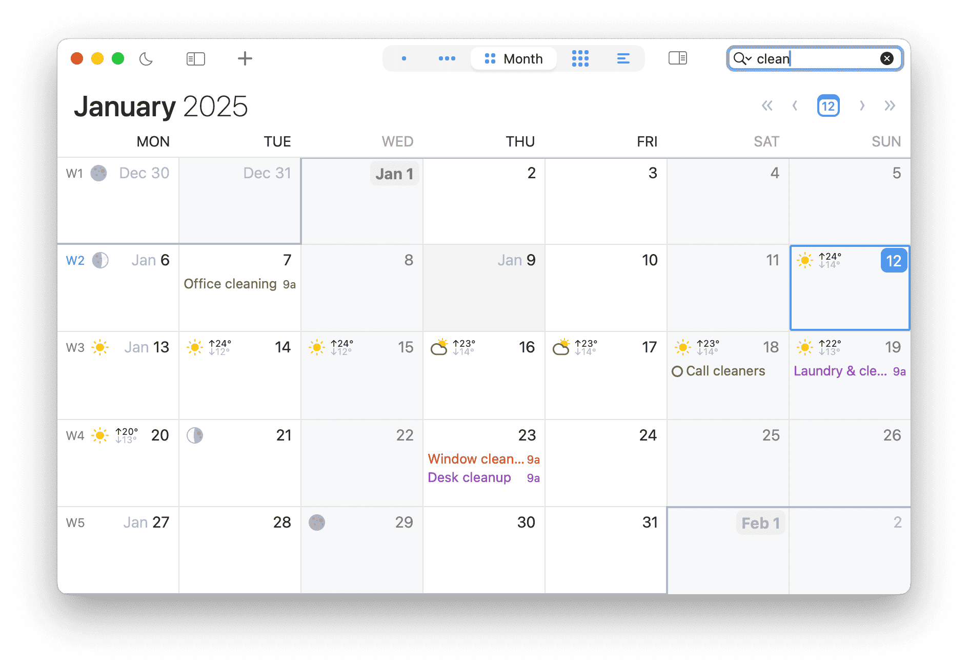 Calendar. Quick Filter Searching, Finding, and Filtering Events | BusyCal & BusyContacts
