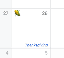 Holiday Calendar in Footer