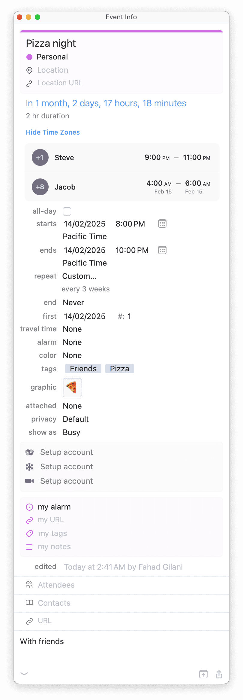 Info Panel | BusyCal & BusyContacts