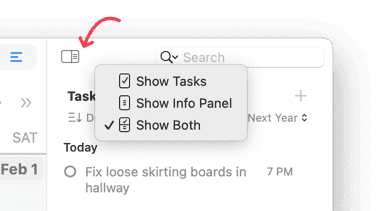 Hide or Show Task List