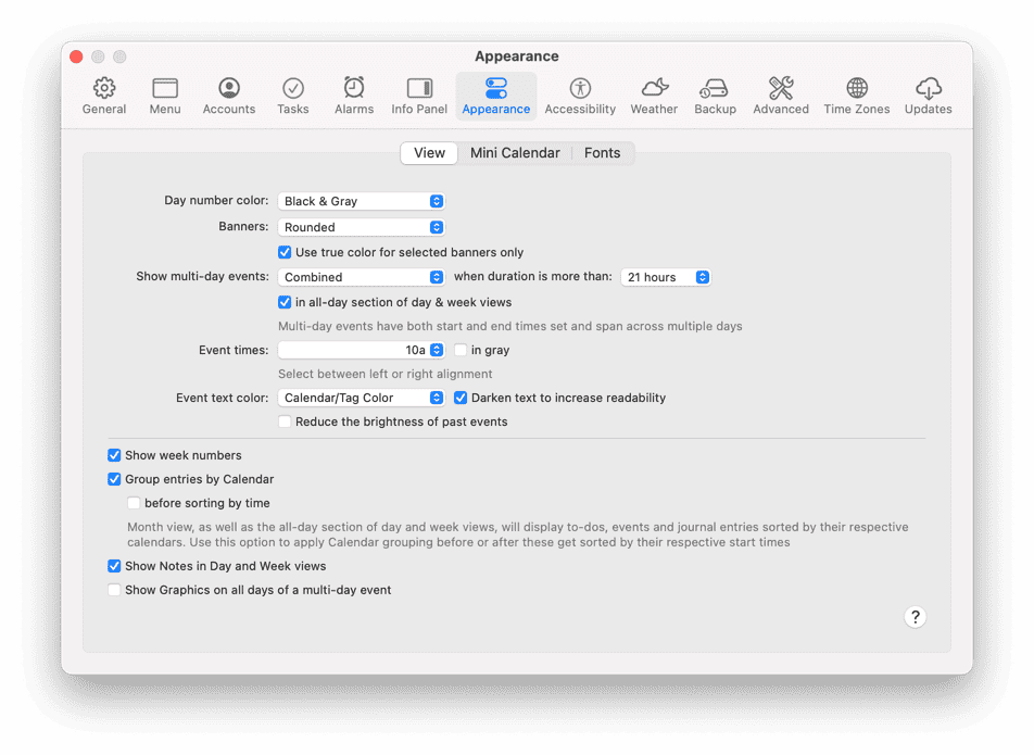 Appearance Settings