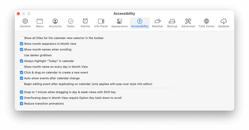 Accessibility Settings