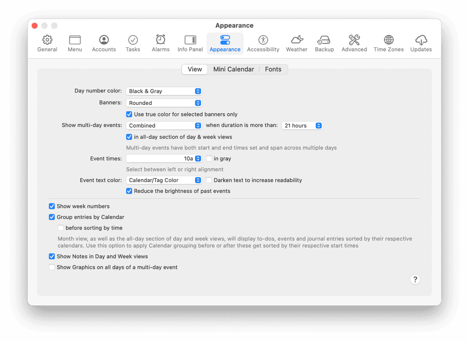 Appearance Settings