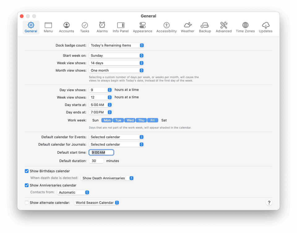 General Settings