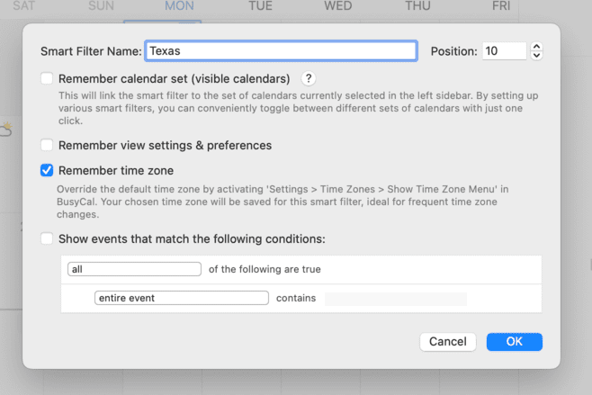 Smart Filter for View Settings