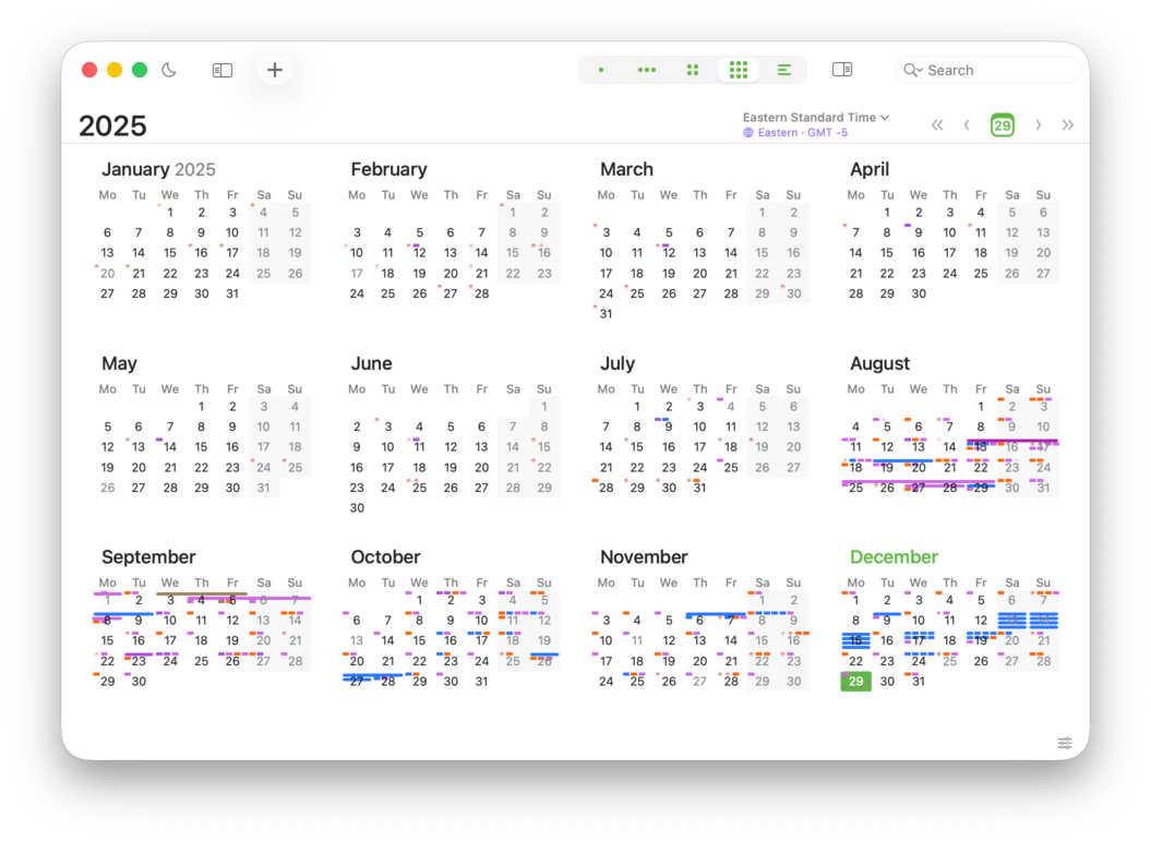 Year View (Month by Month)